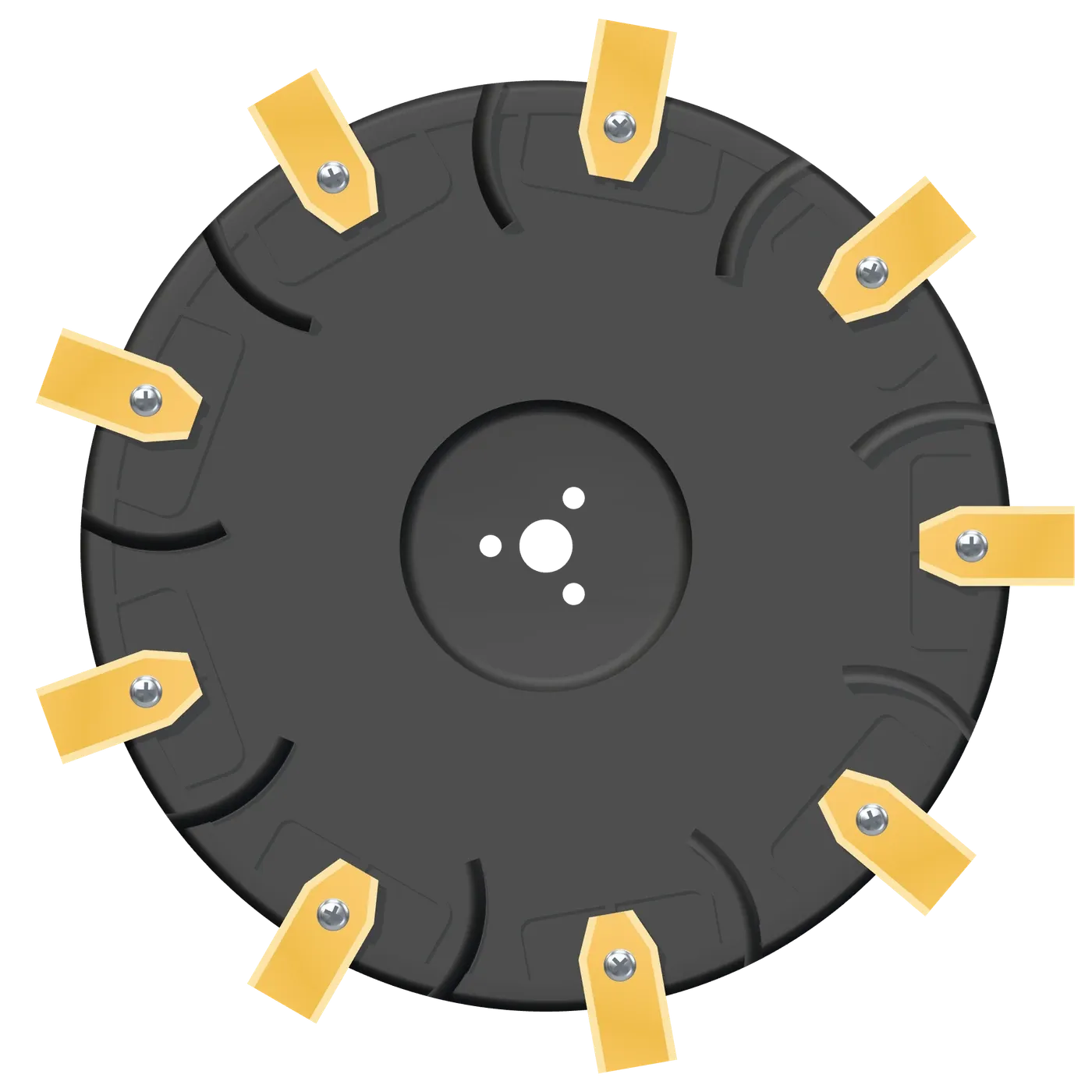 Tuning blade disc 21 cm with 9 blades, top view (3D rendering)