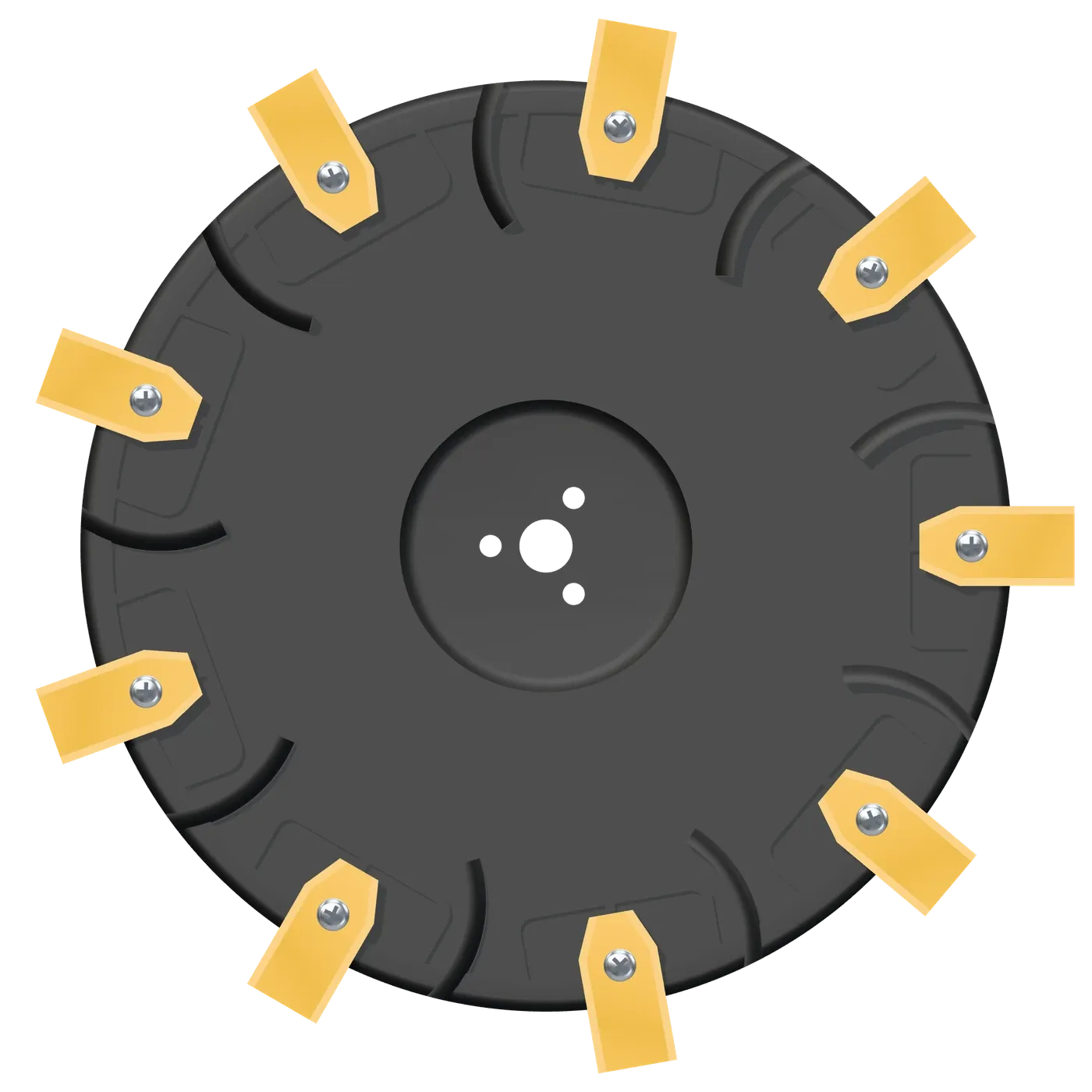 Tuning-maaischijf Ø 21 cm met 9 messen, bovenaanzicht (3D-weergave)
