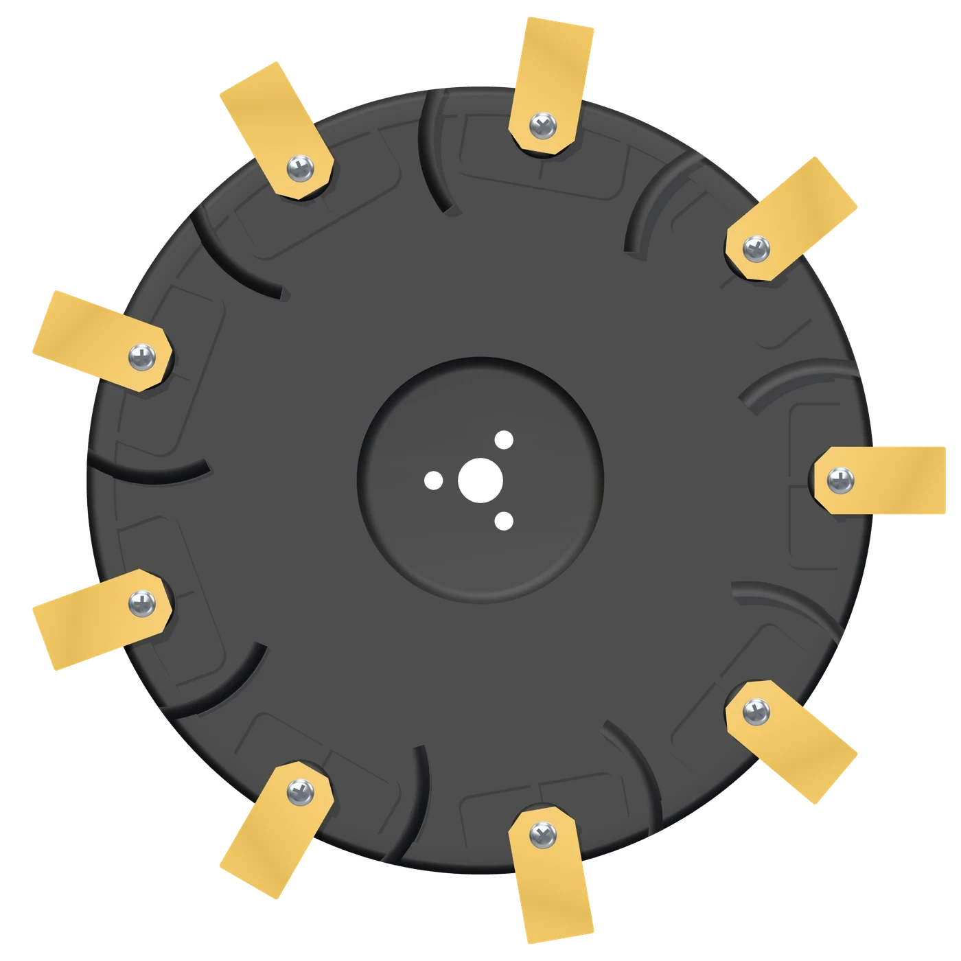 Tuning-Messerteller 21 cm mit 9 Klingen, Draufsicht (3D-Darstellung)