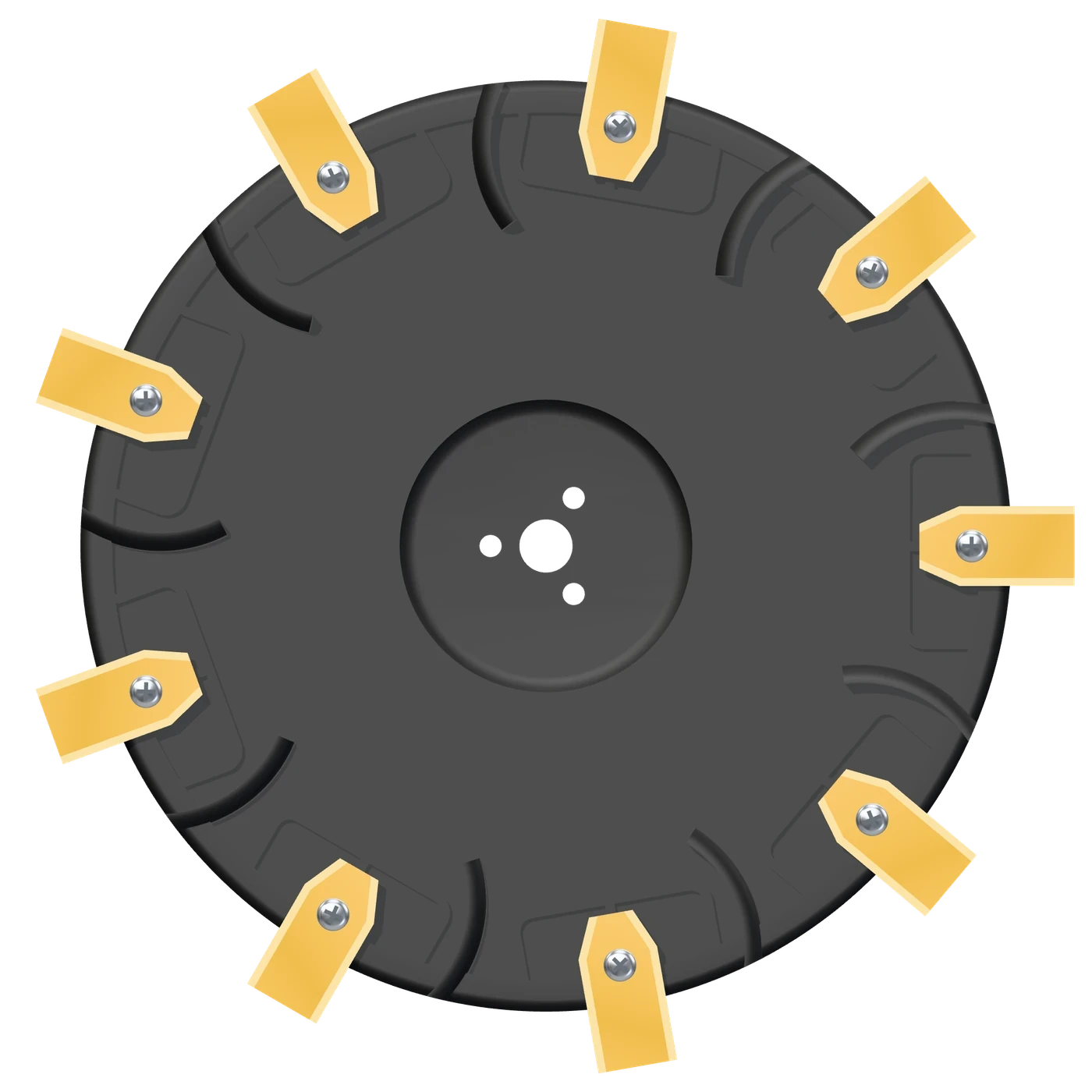 Tuning blade disc 21 cm with 9 blades, top view (3D rendering)